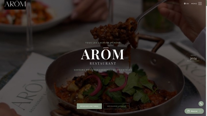 Site du restaurant ARÓM, Aix-en-Provence