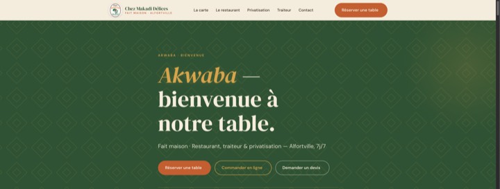 Site de Chez Makadi Délice, réalisation Digiflow