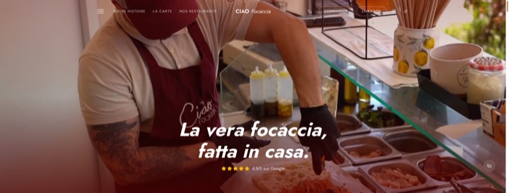 Site de Ciao Focaccia, réalisation Digiflow