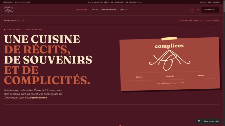 Site de Complices, réalisation Digiflow