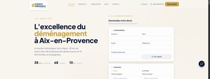 Site de Déménageur Aix-en-Provence, réalisation Digiflow