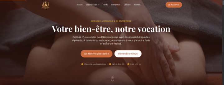 Site de Jullia Zen Massage, réalisation Digiflow