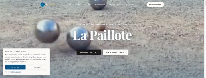 Site de La Paillote by Damien, réalisation Digiflow