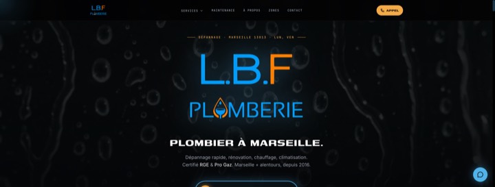 Site de LBF Plomberie, réalisation Digiflow