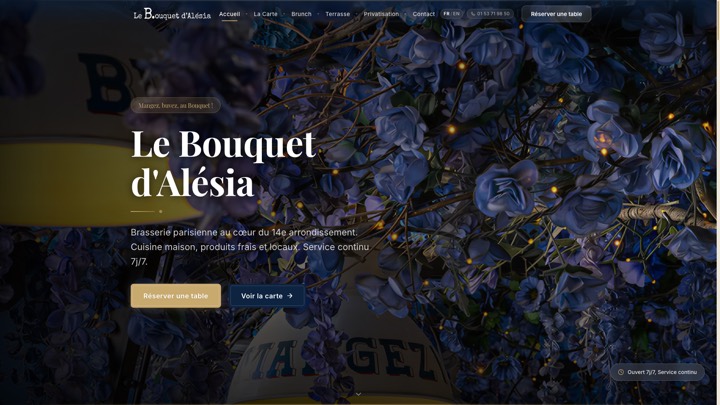 Site de Le Bouquet d’Alésia, réalisation Digiflow