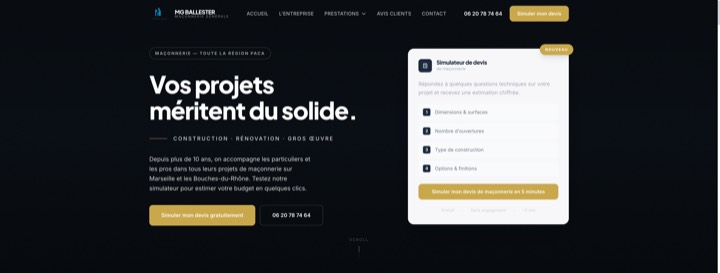 Site de Maçonnerie Générale Ballester, réalisation Digiflow