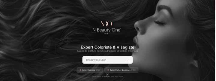 Site de N'Beauty One, réalisation Digiflow