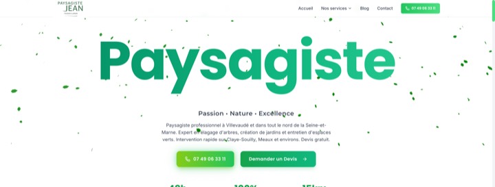 Site de Paysagiste Jean, réalisation Digiflow