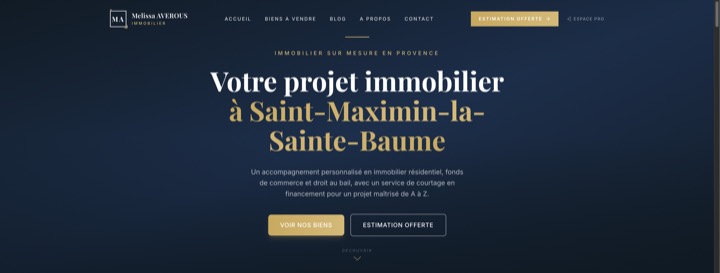 Site de Saint-Maximin Immobilier, réalisation Digiflow