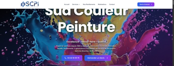 Site de Sud Couleur Peinture, réalisation Digiflow