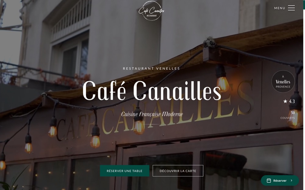 Site du Café Canailles à Venelles, réalisation Digiflow