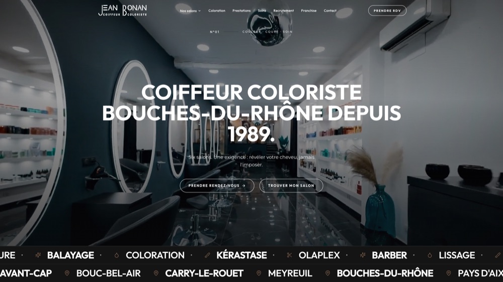 Site de Jean Bonan, coiffeur coloriste dans les Bouches-du-Rhône, réalisation Digiflow