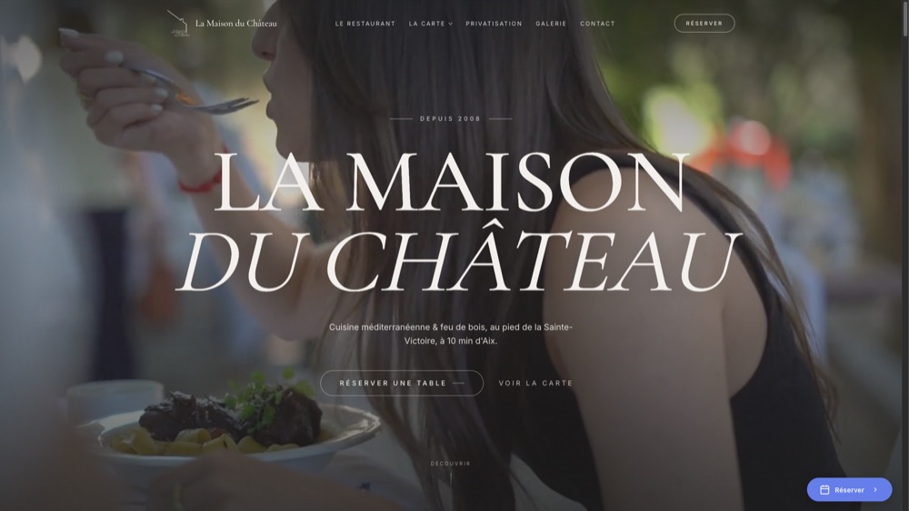 Site de La Maison du Château, restaurant au pied de la Sainte-Victoire, réalisation Digiflow