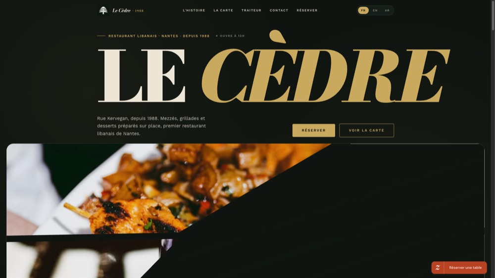 Site du Cèdre, restaurant à Nantes, réalisation Digiflow