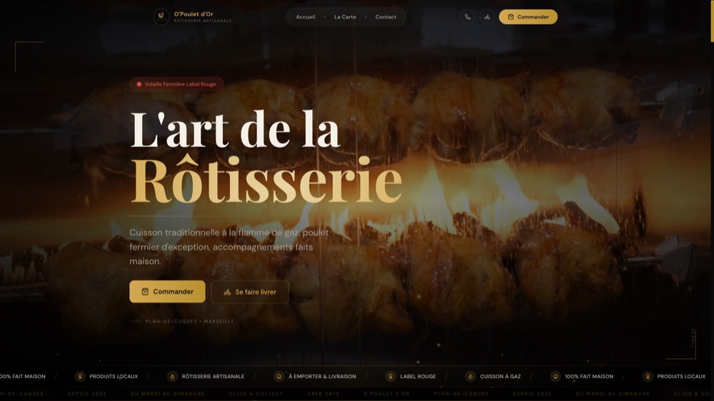 Site d’Ô Poulet d’Or, restaurant à Plan-de-Cuques, réalisation Digiflow